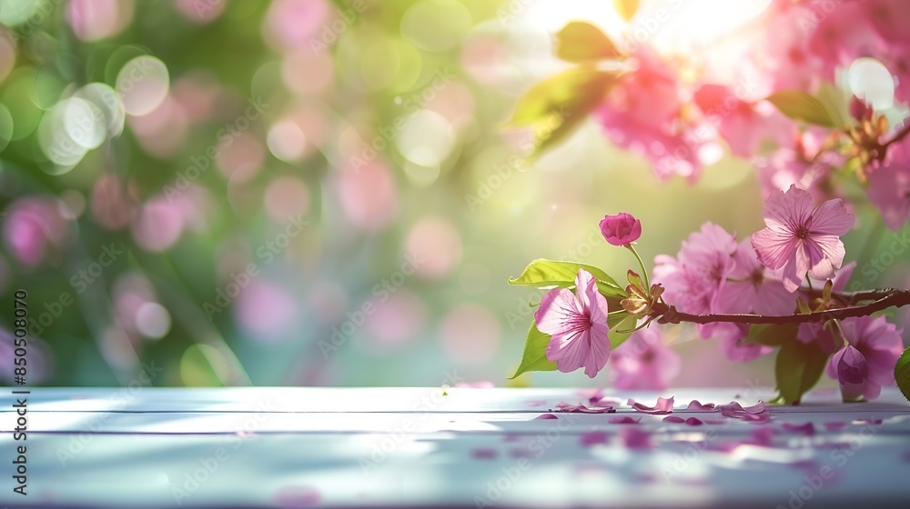 Poster Table background and spring time : Generative AI