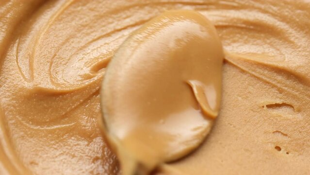 Mix with spoon peanut butter, homemade breakfast