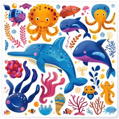 sea animals set