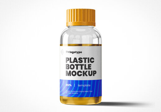 Small Plastic Bottle Mockup