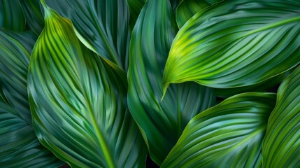 Image of dark green leaves closely arranged to emphasize their natural vein patterns and fresh look