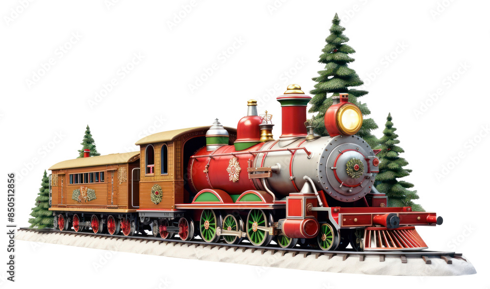 Wall mural PNG Chrismas trains locomotive vehicle railway.