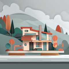 modern house in the hills