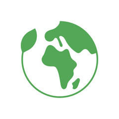 Green Planet Earth Vector Icon.