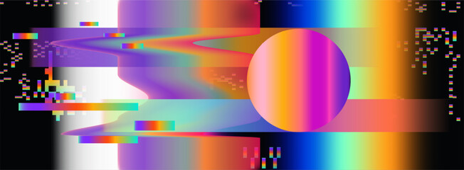 Vector illustration of gloomy visual disturbances with the effect of backlight bleeding and visual noise.