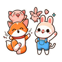 cat and rabbite