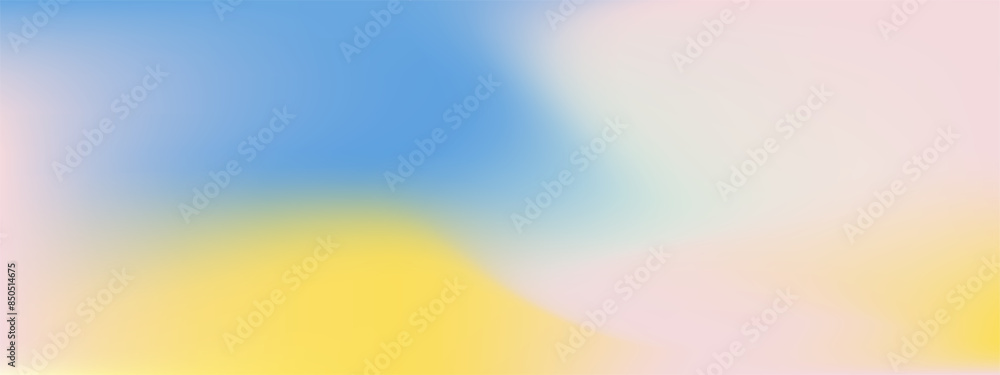 Aufkleber pastel gradient sky pattern. abstract clouds light blue, yellow, pink color vector banner. blurred l