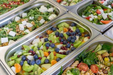 Salads in metal containers