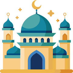 Vector flat vector Islamic mosque building