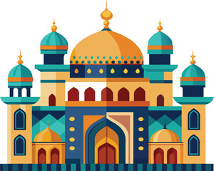 Vector flat vector Islamic mosque building