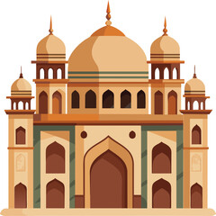 Vector flat vector Islamic mosque building