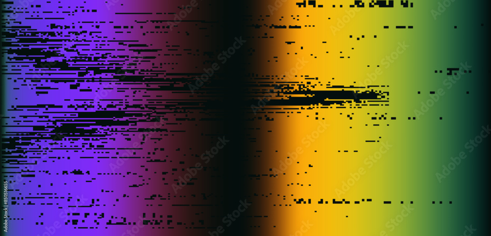 Aufkleber lo-fi glitched vector background with pixel rainbow ambient flickers.