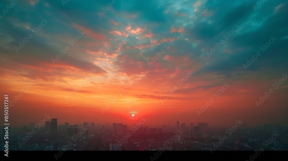 Aufkleber sky sunset background panorama concept skyline top view evening sunset sky and the morning sunrise i