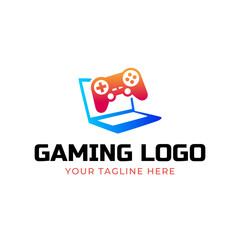 Game console and video games stick logo design template