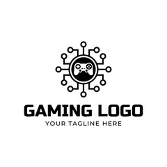 Game console and video games stick logo design template