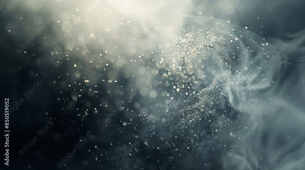 Poster Shot of real dust particles floating in the air Dust Particles Background Macro slow motion shot Use blending mode screen : Generative AI