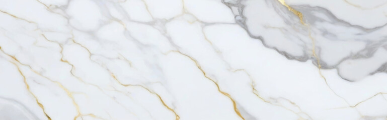 Luxurious white Carrara statuaries marble texture background. Calacatta glossy marble with golden streaks. Luxury White Gold Marble texture background vector. Panoramic Marbling texture design.
