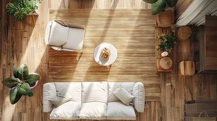 Modern living room with stylish interior design and natural light