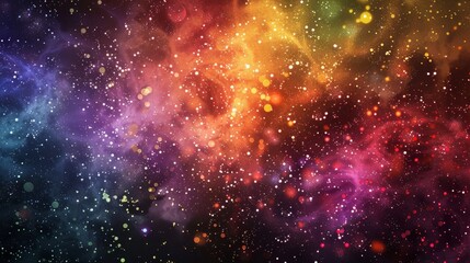 Fototapeta premium Vibrant bursts of color resembling fireworks create a Diwali night sky backdrop