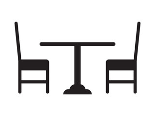 terrace cafe vector icon, Street table with chairs icon set