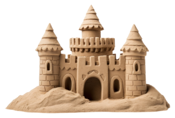 PNG Sand castle sand outdoors white background.