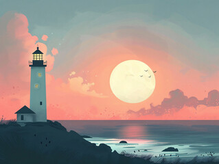 lighthouse by the ocean