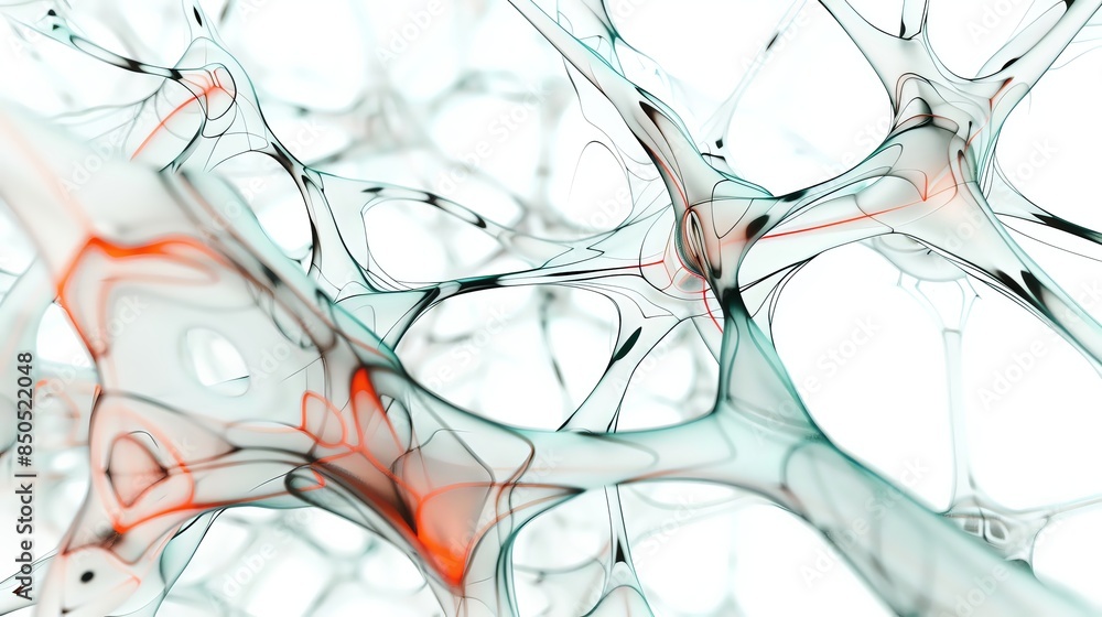 Poster abstract neural network illustration with intricate lines and vibrant colors, representing artificia
