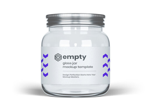 Small Empty Glass Jar Mockup