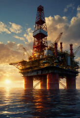 gas and oil rig. Generative AI