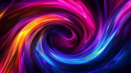 Swirling gradients of black and neon colors evoking Black Friday frenzy backdrop
