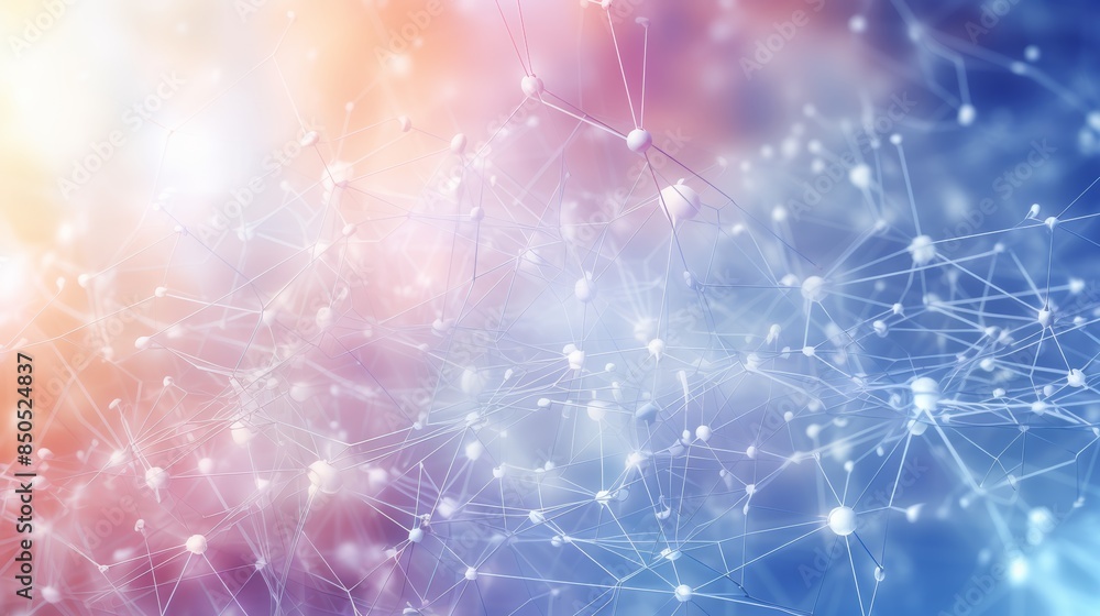Fototapete Neural networks for artificial intelligence data mining business analysis presented in a soft and muted color palette