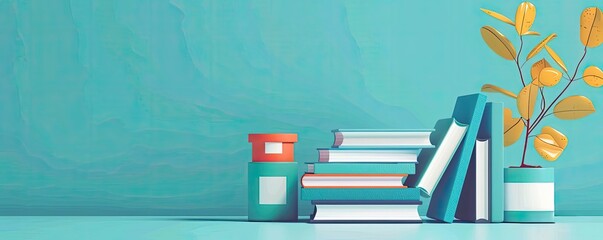 Course syllabus flat design side view education cartoon drawing Triadic Color Scheme