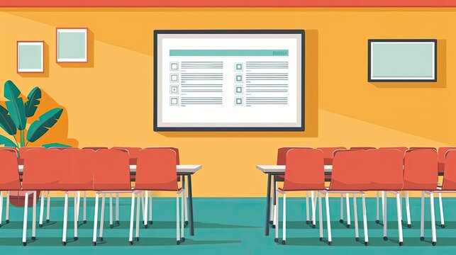 Conference agenda flat design front view presentation animation vivid