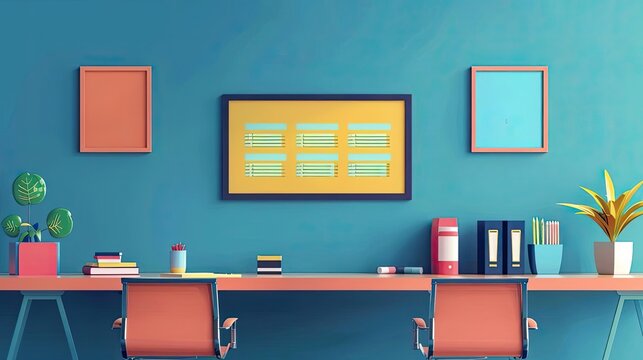 Conference agenda flat design front view presentation animation vivid