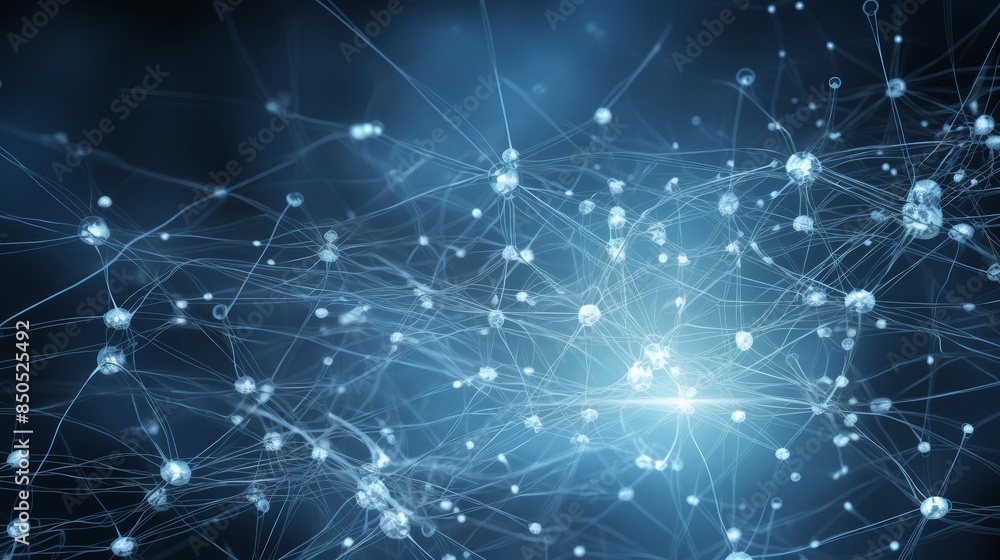 Leinwandbilder global network of businesses represented by a network of neurons, symbolizing the interconnectedness