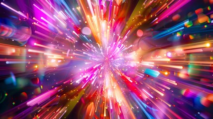 Naklejka premium Vibrant neon explosion capturing Black Friday frenzy