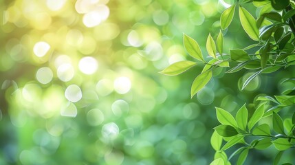 Nature background with soft green bokeh