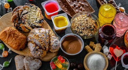 Food products containing a significant amount of sugar
