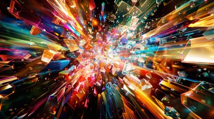 Explosive colors and shapes symbolizing Black Friday energy