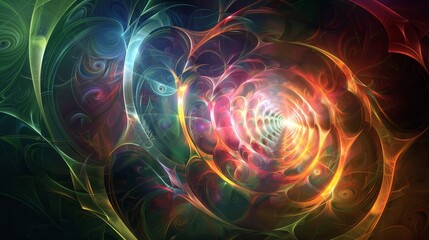 Obraz premium Iridescent concentric circles and patterns glowing with inner light captivating