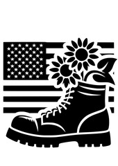 American military shoes SVG, Soldier SVG, Sunflowers SVG, Shoes SVG, USA Flag SVG, 4th of July SVG, Veteran day USA SVG, Gun SVG, Shoes Silhouette, Vector, Clipart, Cut file for Cricut SVG, JPG, PNG