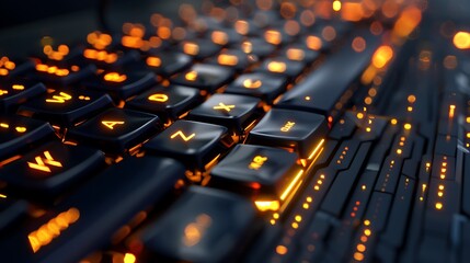 Obraz premium Lighting keyboard very detailed and realistic shape