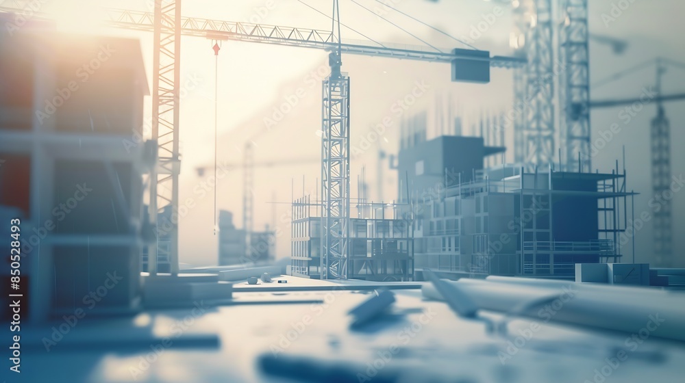 Leinwandbilder innovative architecture and inventive civil engineering plan building construction project creative 