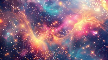 Obraz premium Christmas lights woven with nebulae and stardust mesmerizing cosmic display