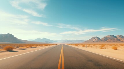 Empty asphalt road, Adventure road in desert.