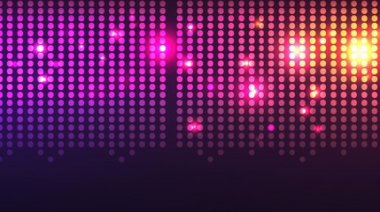Vibrant Pink and Yellow LED Dot Matrix Light Display on Dark Background

