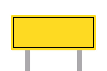 blank yellow signboard illustration flat style vector isolated on white and transparent background. copy space for text