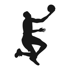 Basketball Player Silhouettes. basketball players isolated vector illustration. slamdunk style basketball player silhouette vector illustration. Good for sport