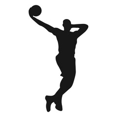 Basketball Player Silhouettes. basketball players isolated vector illustration. slamdunk style basketball player silhouette vector illustration. Good for sport