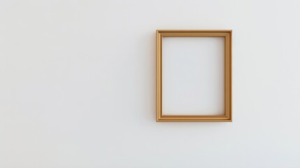 empty picture frame on white wall background with copy space : Generative AI